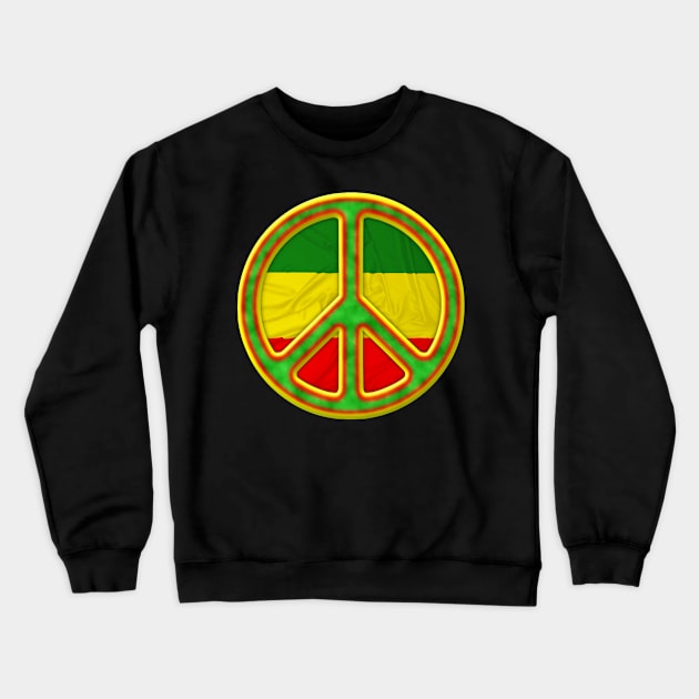 Rasta Peace Sign Crewneck Sweatshirt by macdonaldcreativestudios